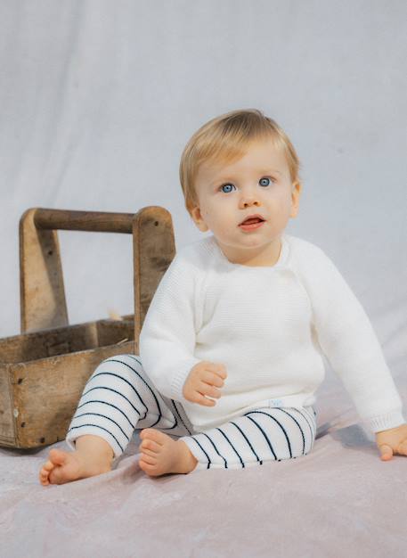 Brassière bébé boutonnage côté Blanc+Bleu layette+Bleu tradewinds+Coquelicot+Gris+Marine+Moka+Pétunia+Rose layette+Rose misty 3 - vertbaudet enfant 