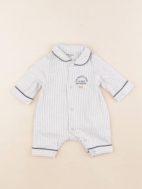 Pyjama coton - 0 mois Bleu 1 - vertbaudet enfant 