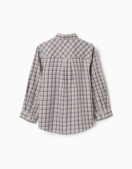 Chemise en coton à manches longues et motif à carreaux Bleu foncé 2 - vertbaudet enfant 