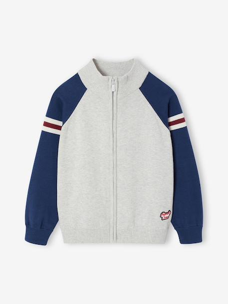 Gilet zippé col montant enfant garçon gris chiné 1 - vertbaudet enfant 