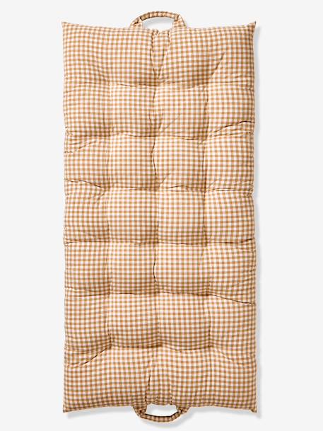 Matelas de sol en coton vichy moka 1 - vertbaudet enfant 