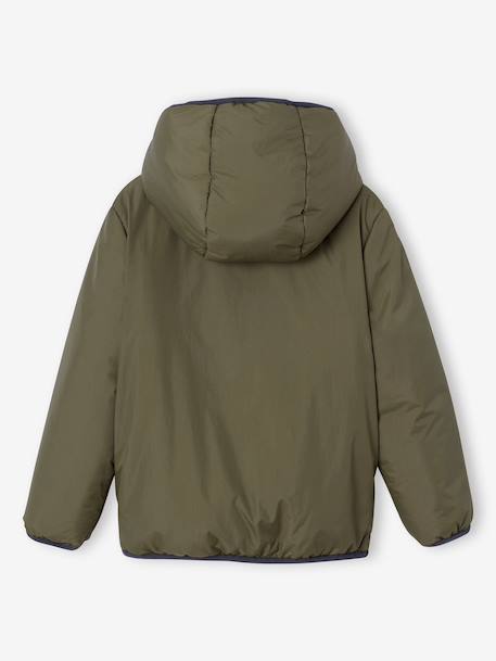 Blouson réversible réfléchissant garçon à capuche kaki 5 - vertbaudet enfant 