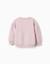 Sweat en coton avec fleurs brodées Mauve clair 2 - vertbaudet enfant 