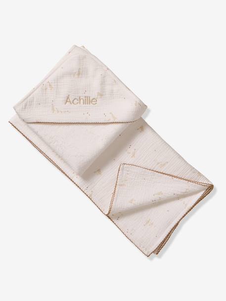 Coffret cape de bain et lange écru 2 - vertbaudet enfant 