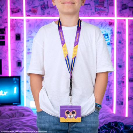Tour de cou et porte-carte shelly - brawl stars Violet 2 - vertbaudet enfant 