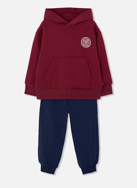 Ensemble garçon maille à capuche new york Violet 3 - vertbaudet enfant 