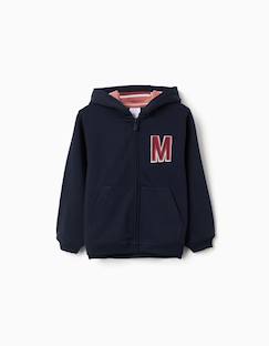 -Sweat zippé en molleton à capuche avec m brodé