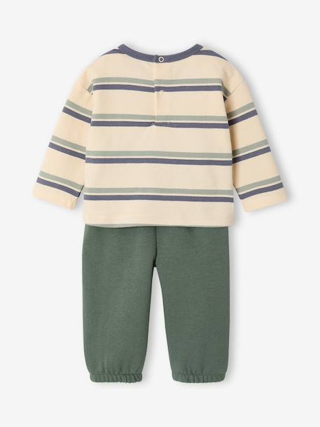 Ensemble T-shirt et pantalon bébé garçon caramel+vert 12 - vertbaudet enfant 