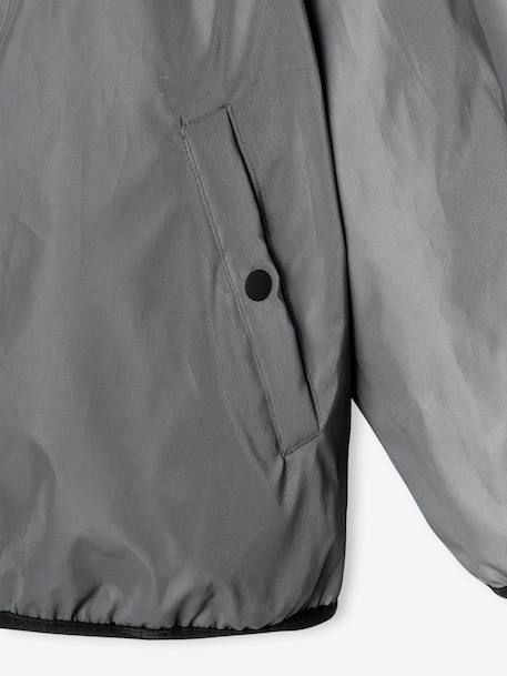 Blouson réversible réfléchissant garçon à capuche kaki 9 - vertbaudet enfant 