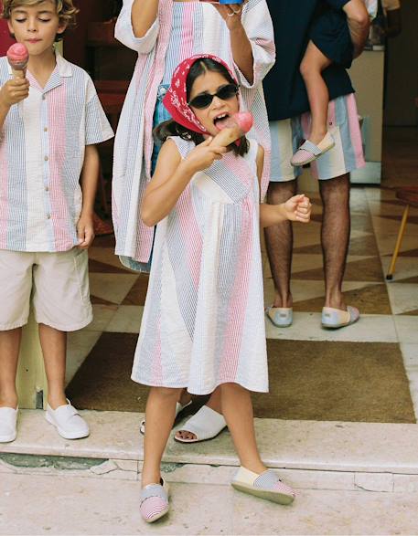 Fille-Robe-Robe sans manches en coton à rayures you&me