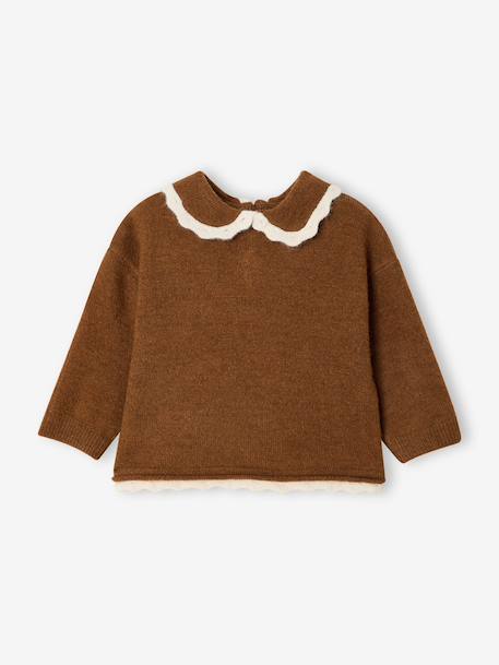 Pull col claudine bébé fille marron 1 - vertbaudet enfant 