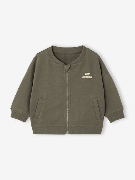 Gilet zippé bébé garçon kaki 1 - vertbaudet enfant 