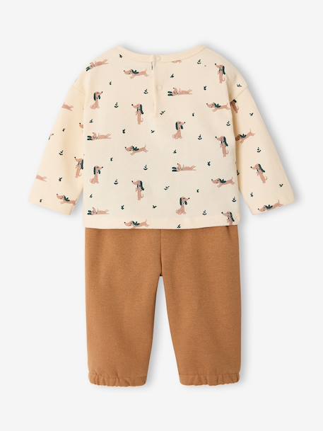 Ensemble T-shirt et pantalon bébé garçon caramel+vert 4 - vertbaudet enfant 