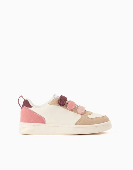 Baskets bi-matière à scratch zy move Rose 1 - vertbaudet enfant 