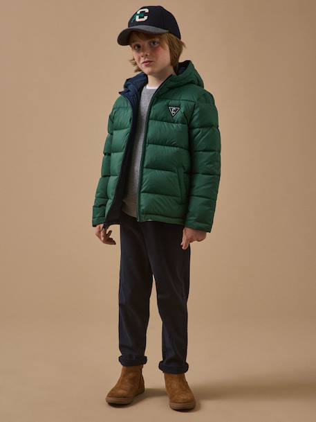 Doudoune garçon réversible Cerise+Vert pin 6 - vertbaudet enfant 