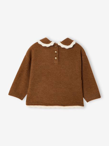 Pull col claudine bébé fille marron 2 - vertbaudet enfant 