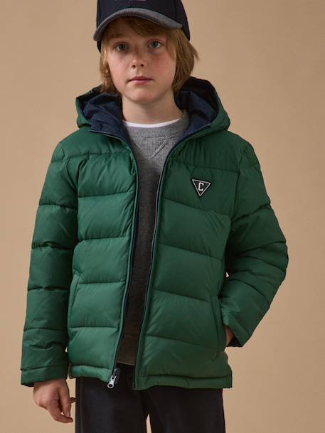 Doudoune garçon réversible Cerise+Vert pin 3 - vertbaudet enfant 