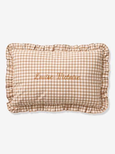 Coussin vichy personnalisable moka 1 - vertbaudet enfant 