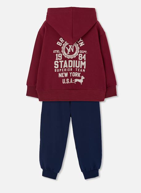 Ensemble garçon maille à capuche new york Violet 4 - vertbaudet enfant 