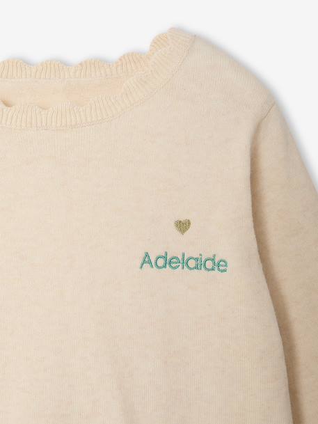 Pull fille personnalisable beige chiné+framboise+mandarine+marine+pivoine+vert de gris 3 - vertbaudet enfant 