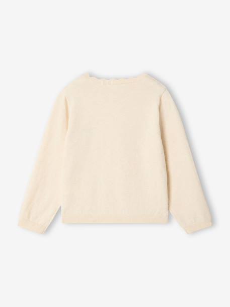 Pull fille personnalisable beige chiné+framboise+mandarine+marine+pivoine+vert de gris 2 - vertbaudet enfant 