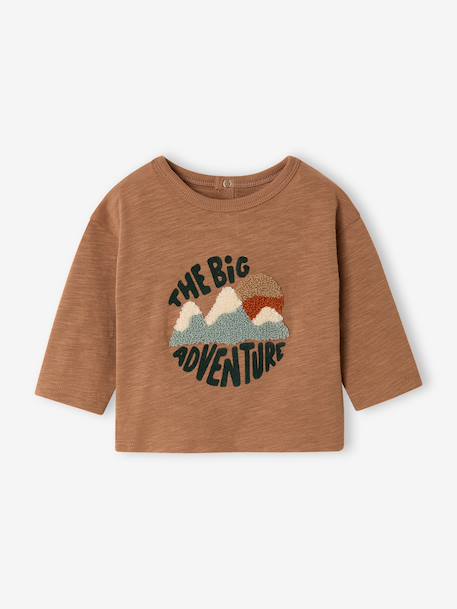 T-shirt manches longues bébé garçon caramel 1 - vertbaudet enfant 