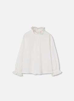 Blouse en mousseline avec volants et col froncé  - vertbaudet enfant