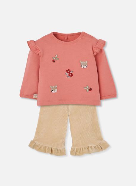 Ensemble maille bébé fille brodé renards Pink 3 - vertbaudet enfant 