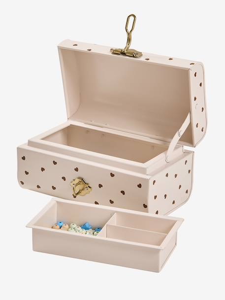 Boîte à bijoux malle en métal cœurs vanille 3 - vertbaudet enfant 
