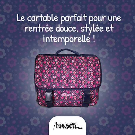 Cartable scolaire 2 compartiments Miniseri Fleurs- 38 cm Violet 5 - vertbaudet enfant 