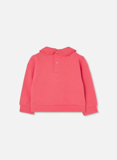 Sweat-shirt molleton fille imprimé fleurs Pink 2 - vertbaudet enfant 