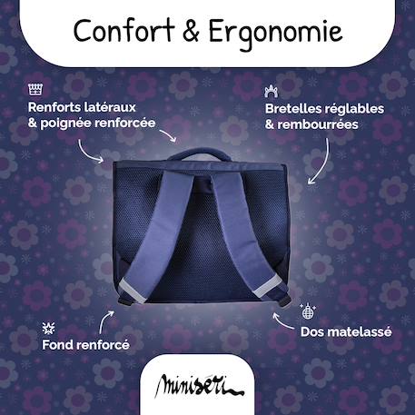 Cartable scolaire 2 compartiments Miniseri Fleurs- 38 cm Violet 4 - vertbaudet enfant 