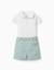 Ensemble body et short en coton Vert clair 1 - vertbaudet enfant 