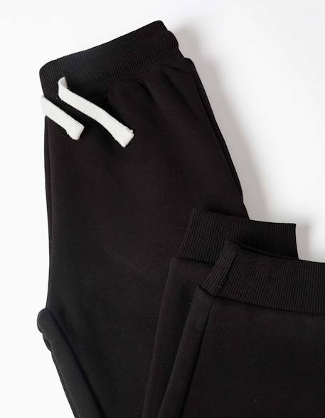 Pantalon de jogging ajusté en molleton avec cordon de serrage Bleu foncé+Gris+Noir 9 - vertbaudet enfant 