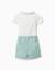 Ensemble body et short en coton Vert clair 2 - vertbaudet enfant 