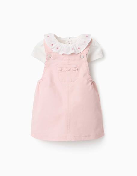 Bébé-Body en coton et robe chasuble en sergé