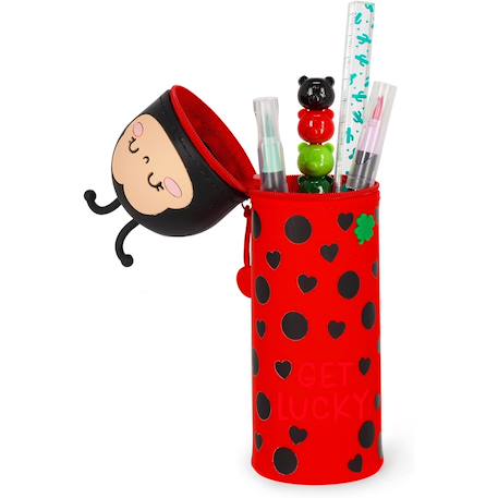 Fille-Accessoires-Fourniture scolaire-Trousse 2 en 1 en silicone ladybug >