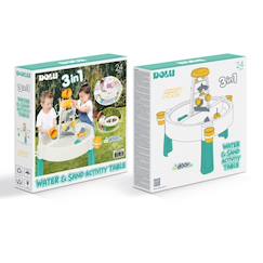 Jouet-Jeux de plein air-Jeux de plage-Seaux et pelles-Table à eau et à sable 2-en-1 avec circuit d'eau