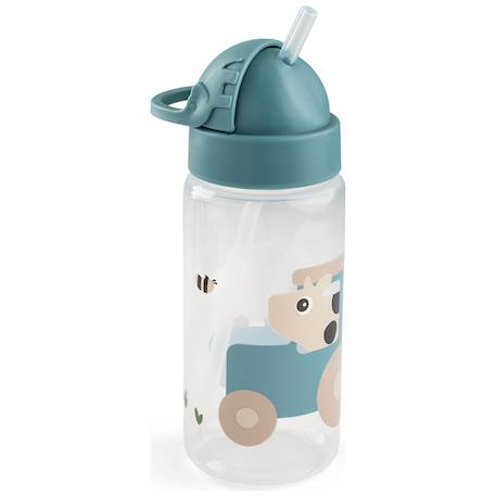 Gourde à paille tiny farm bleu (350 ml) Bleu 2 - vertbaudet enfant 