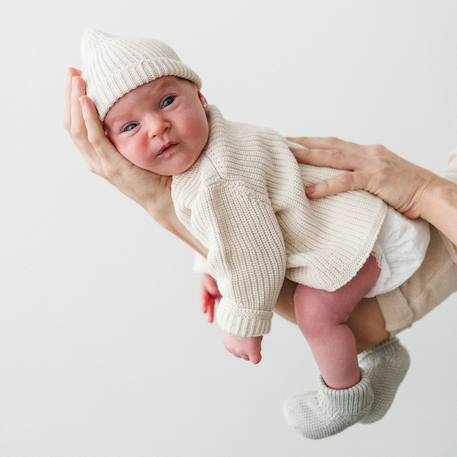 Bonnet de naissance ivory (0-1 mois) Ecru 2 - vertbaudet enfant 
