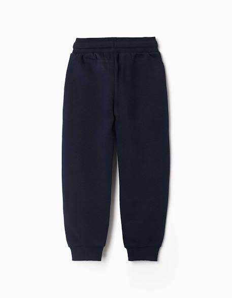 Pantalon de jogging ajusté en molleton avec cordon de serrage Bleu foncé+Gris+Noir 2 - vertbaudet enfant 