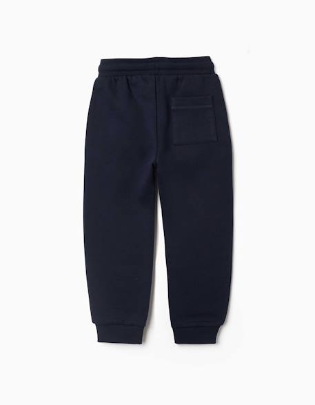 Pantalon de jogging en coton peigné avec cordon de serrage et poches Bleu foncé+Gris clair+Noir 2 - vertbaudet enfant 