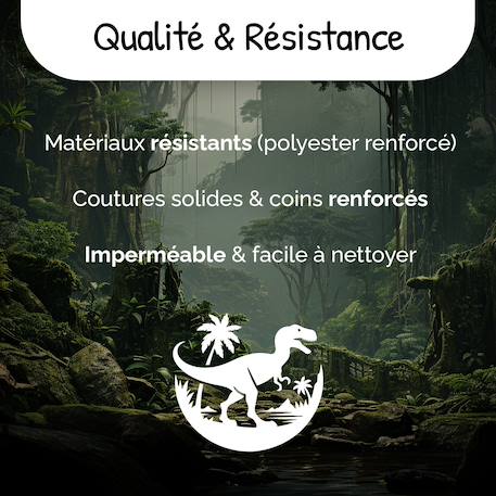 Cartable scolaire réversible 2 compartiments Jurassic World - 38 cm Vert 6 - vertbaudet enfant 