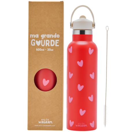 Fille-Accessoires-Fourniture scolaire-Gourde-Gourde isotherme coeurs (600 ml)