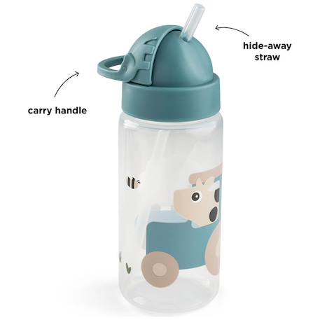 Gourde à paille tiny farm bleu (350 ml) Bleu 3 - vertbaudet enfant 
