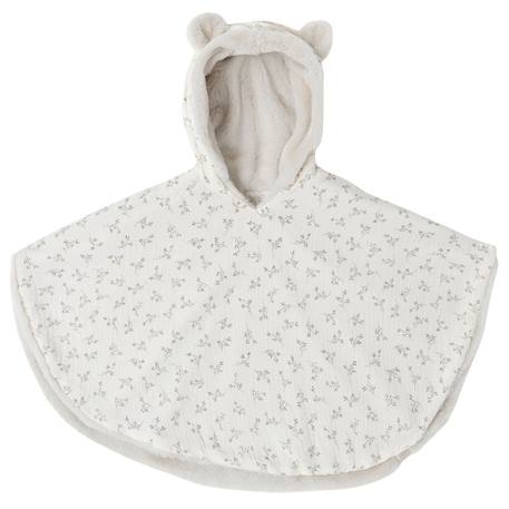 Fille-Poncho polaire teddy olive bloom