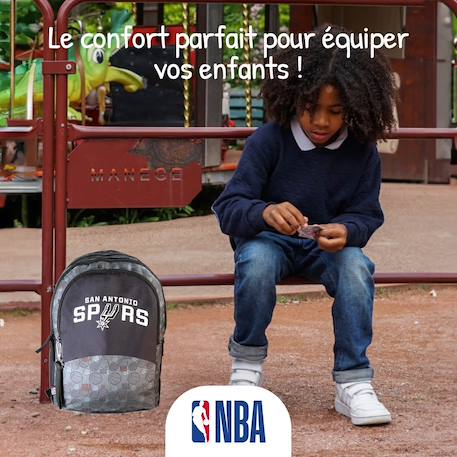 Sac à dos scolaire 2 compartiments NBA San Antonio Spurs Noir 5 - vertbaudet enfant 
