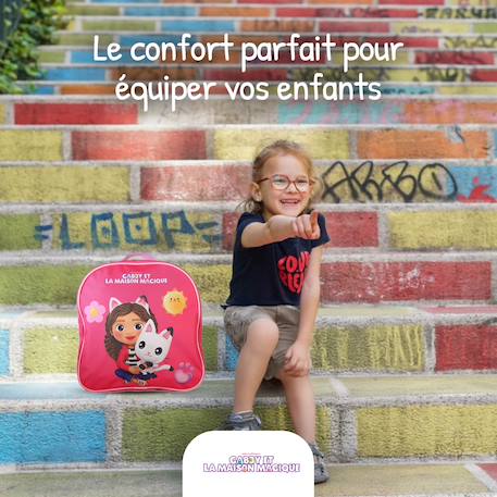 Sac à dos gouter maternelle 24 cm - Gabby et la maison magique - Fille - 1 compartiment Fushia 4 - vertbaudet enfant 