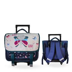 -Cartable à roulettes 2 compartiments Lili Lou Fée & Papillons  - 38 cm