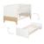 Lit Bébé Évolutif 'Theo' 70 x 140 cm – Hauteur Réglable – Convertible – Blanc / Chêne Blanc - Chêne 4 - vertbaudet enfant 